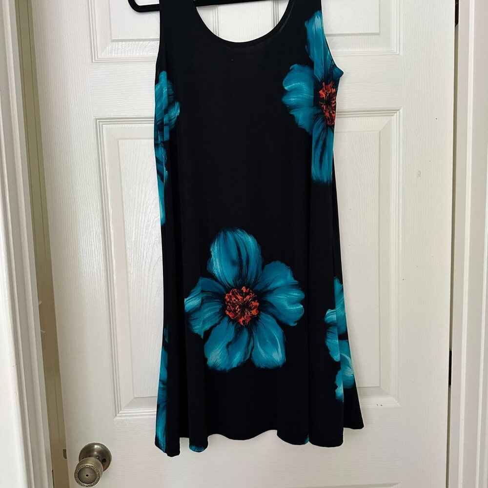Black & Blue Summer Floral Dress